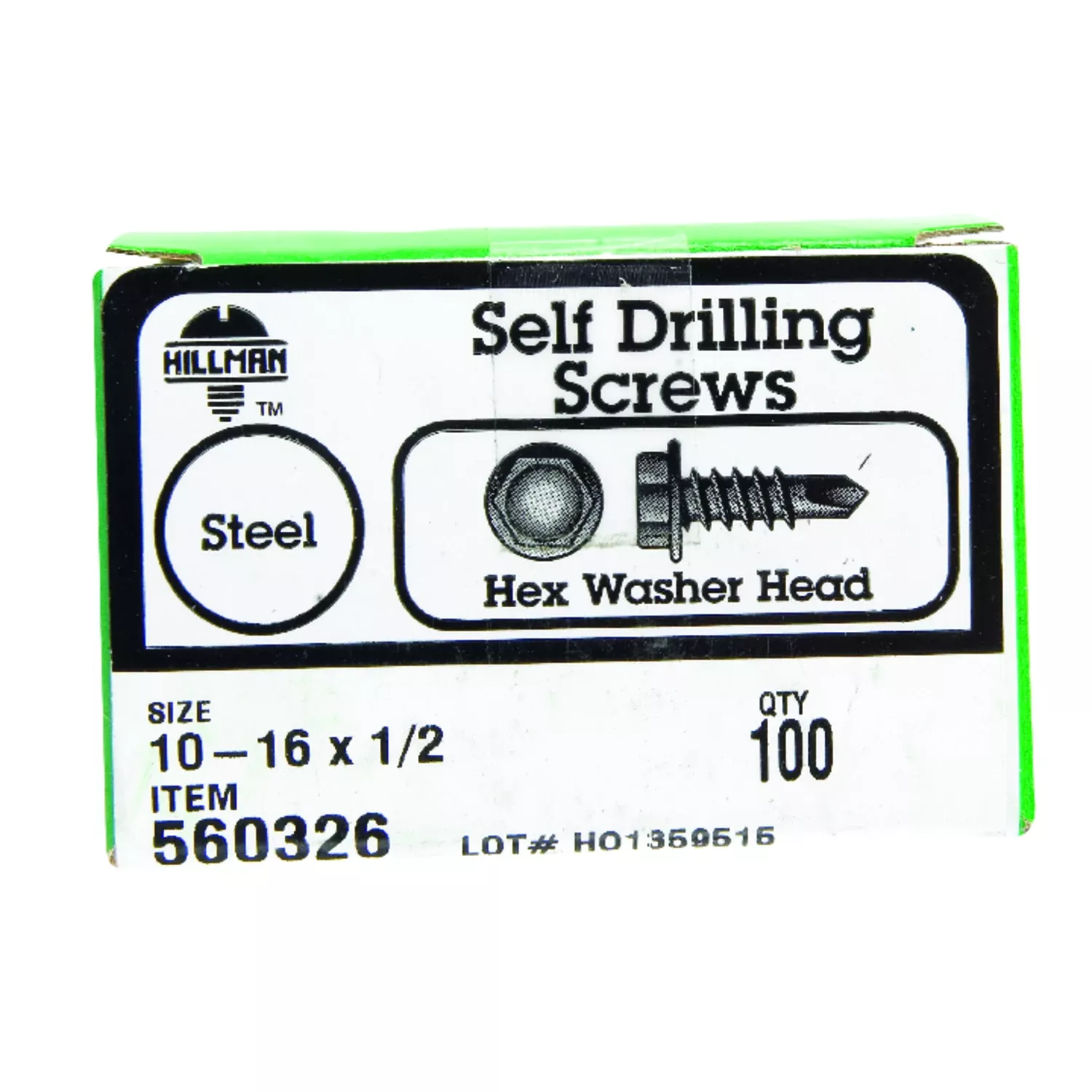 #10 - 16 X 1/2 In. Hex Washer Head Self-drilling Sheet Metal Screw (100-count)