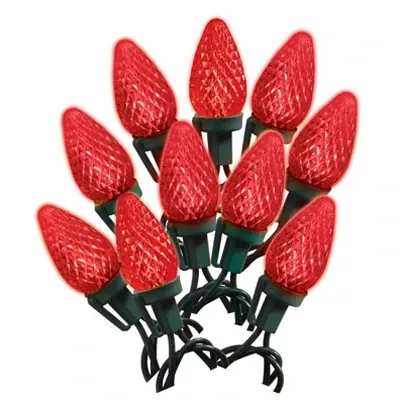25lgt C9 Led Green Wire-red Set