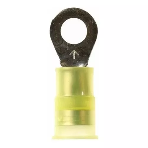 3M 7000132262 Standard Terminal, 12 to 10 AWG Conductor, 1.03 in L, 0.135 in ID x 0.25 in L Butted Barrel, ETP Copper, Yellow - 500 Pack