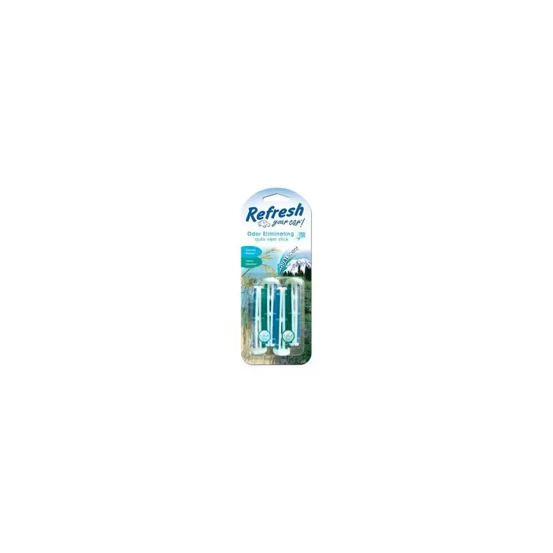 Car Air Freshener, Vent Stick, Summer Breeze & Alpine Meadow Scents, 4-Pk.