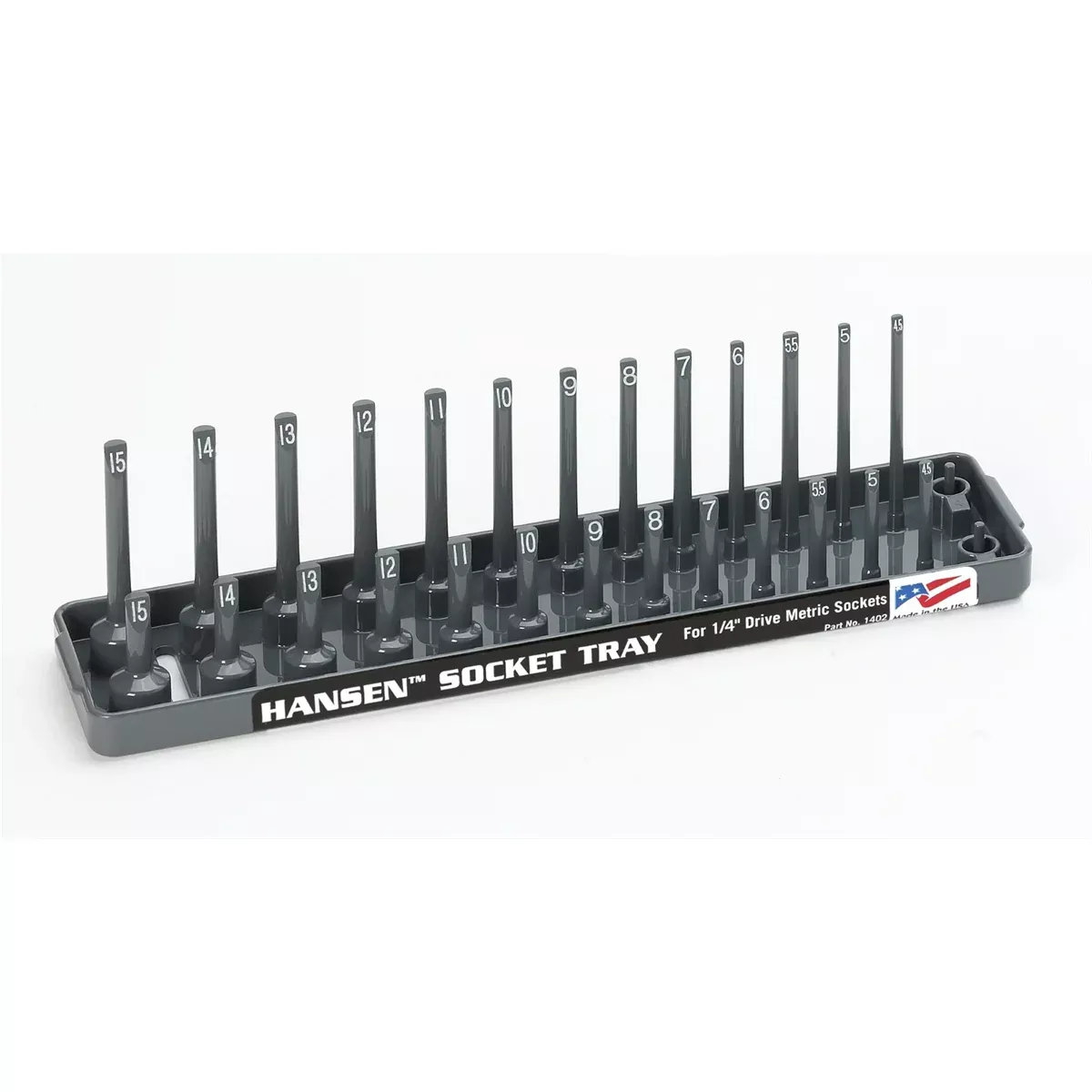 Hansen Global 1/4"" DR. Metric Soc Holder; Gray
