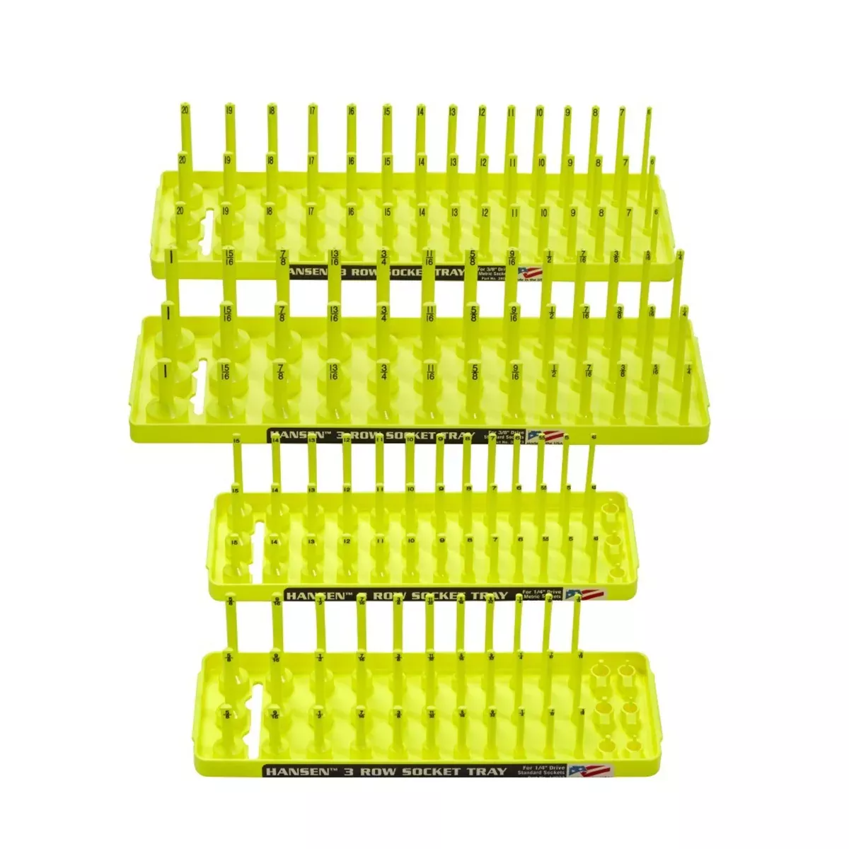 Hansen Global Hi-Viz 4-Pack Soc Holder; Yellow