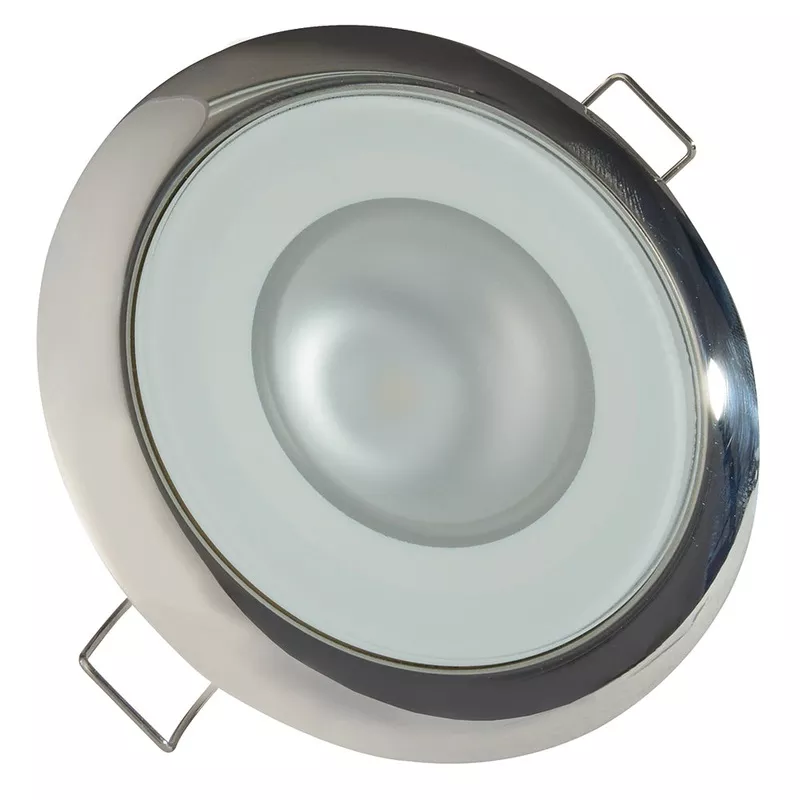 Lumitec Mirage – Flush Mount Down Light – Glass Finish/Polished SS Bezel – Warm White Dimming [113119]