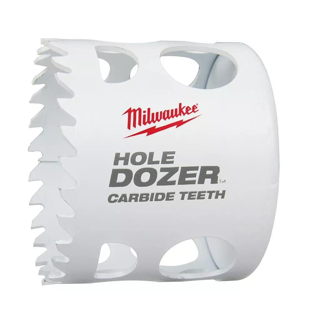 Milwaukee HOLE DOZER 49-56-0722 Hole Saw, 2-1/8 in Dia, 1.62 in D Cutting, Carbide Cutting Edge